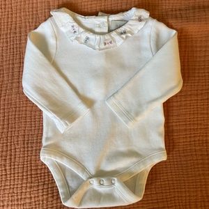 New Bodysuit with Embroidery collar Baby Girl 0-3M